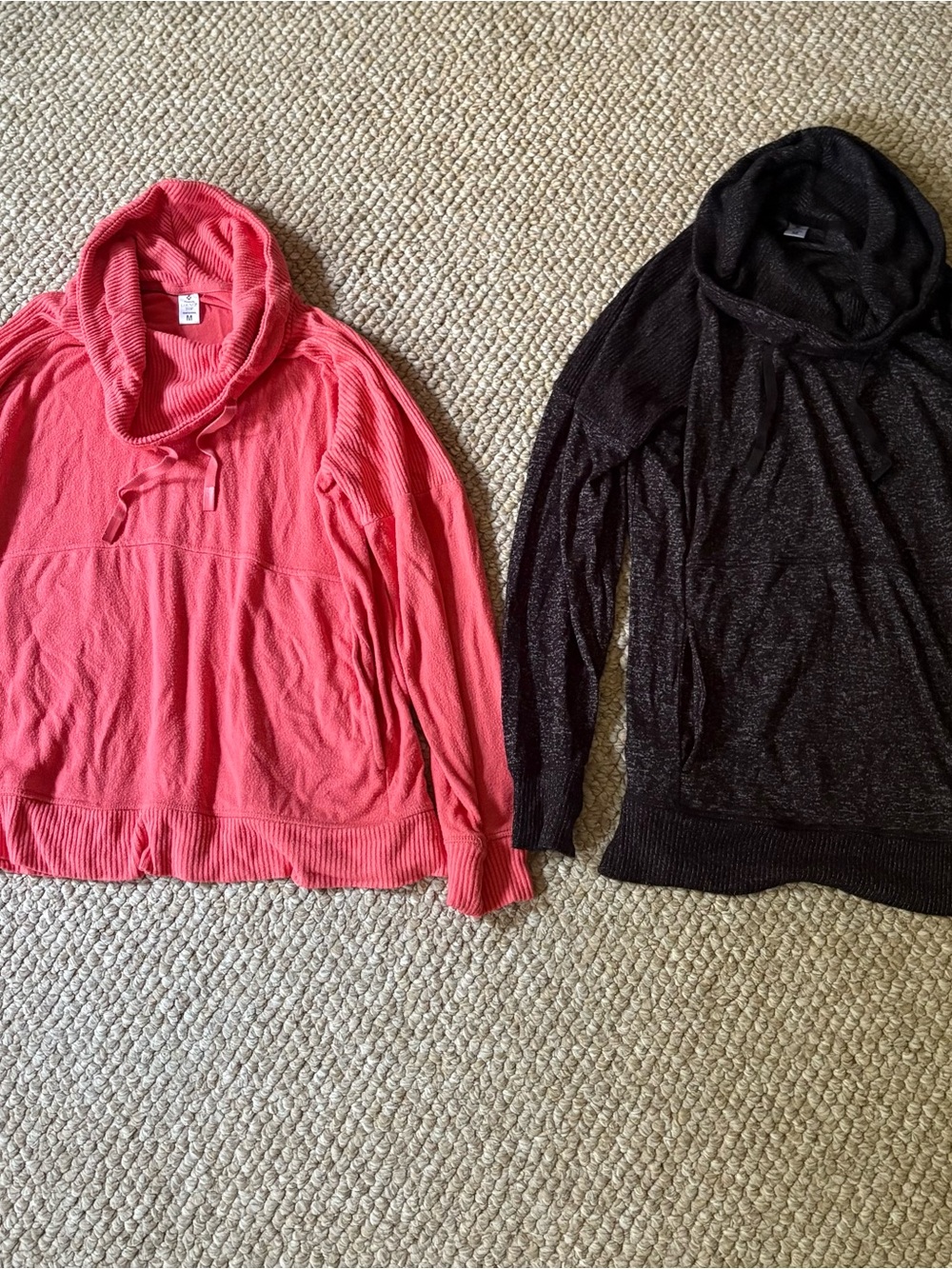 Coral Cowl Neck Pullover Sweaters Size Medium